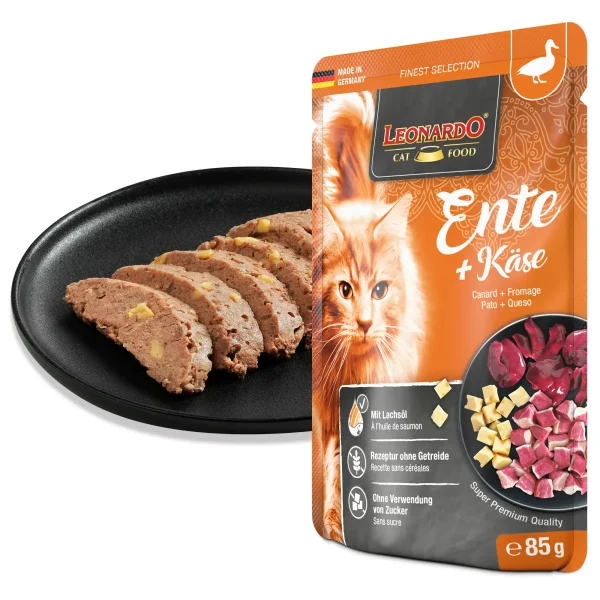 Leonardo Duck + Cheese 85g konservi kaķiem