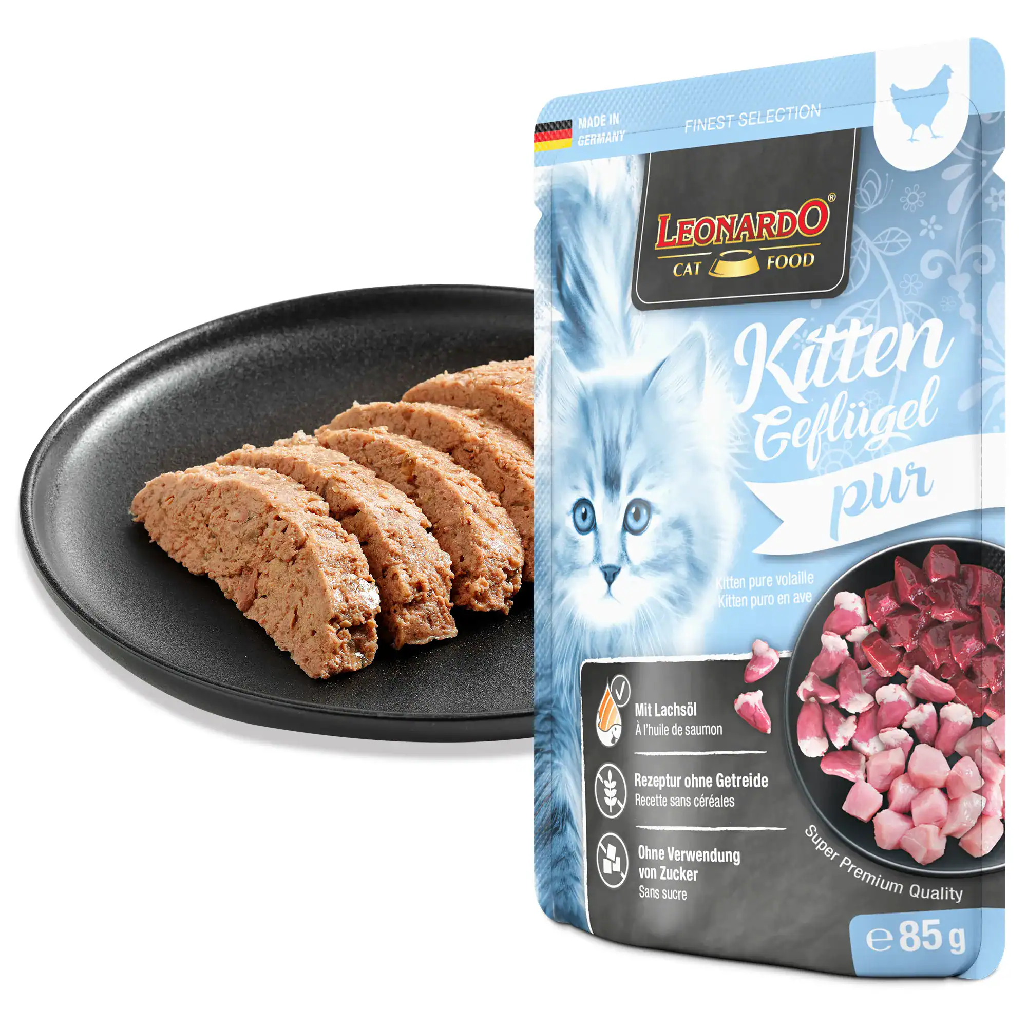 Leonardo Kitten poultry pure 85g konservi