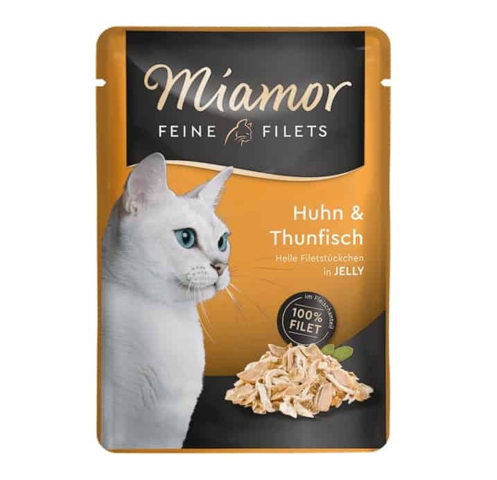 Attēls: Miamor Feine Fillets jelly, vistas fileja ar tunci želejā, Konservi Kaķiem 100g