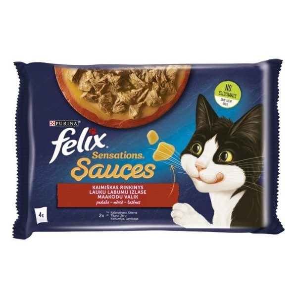 Felix Sensations Sauces lauku labumu izlase 4x85g konservi kaķiem