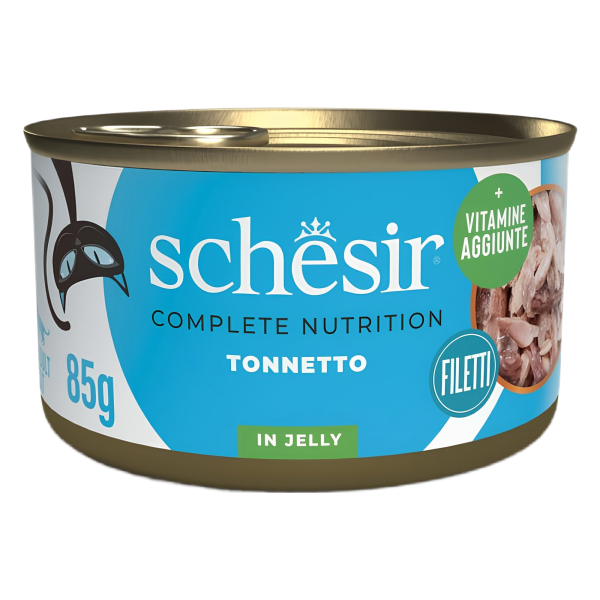 Schesir cat tuna, tuncis želejā 85g, konservi kaķiem