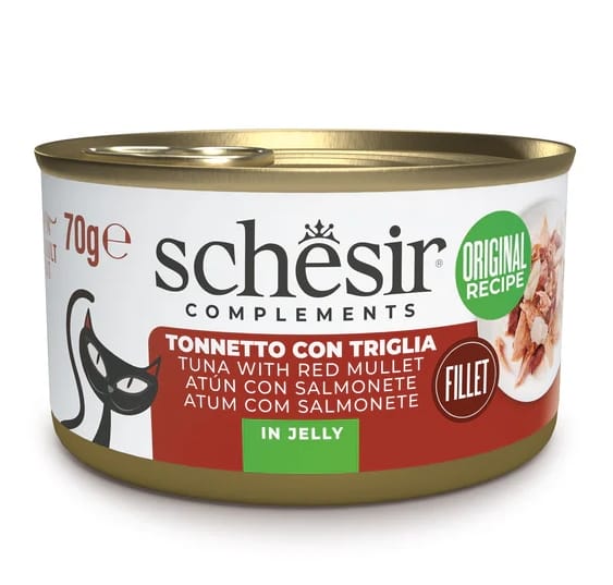 Attēls: Schesir cat tuna with red mullet 85g, konservi kaķiem