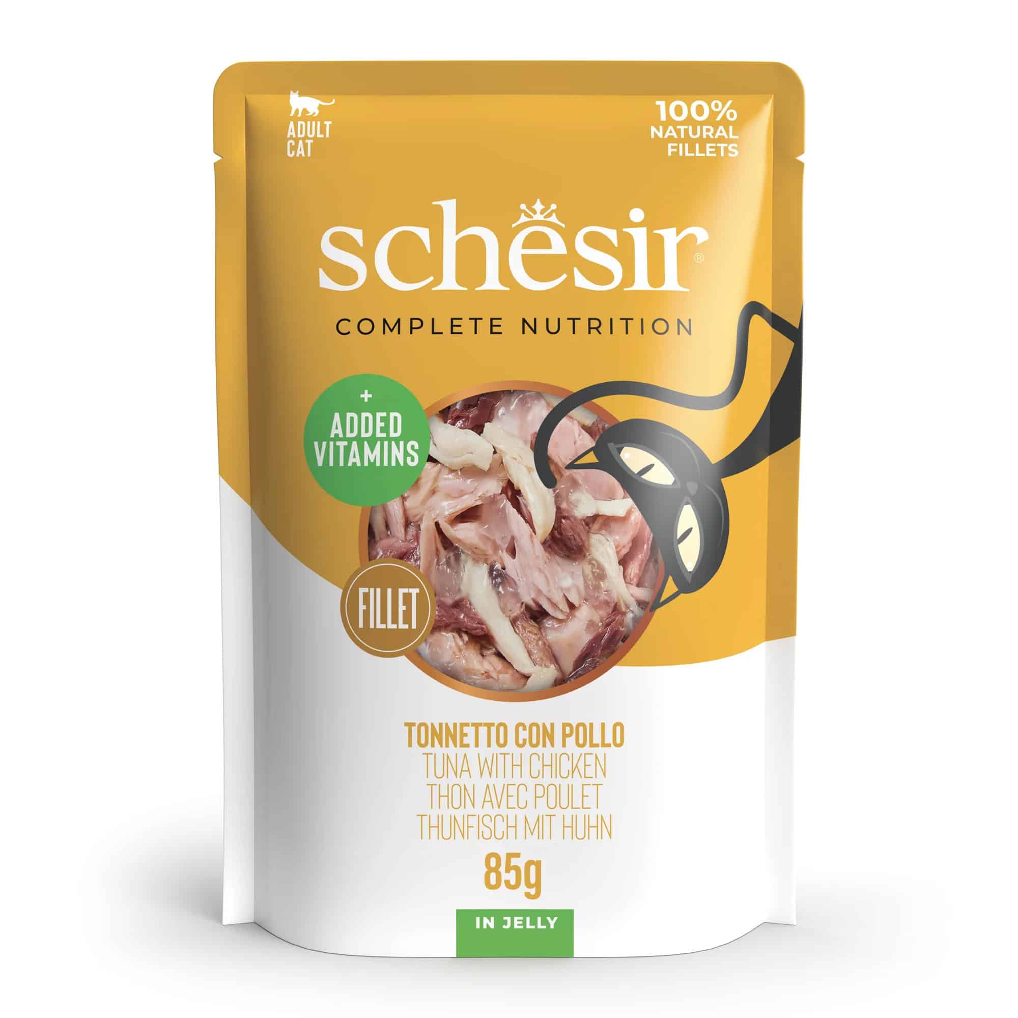 Attēls: Schesir cat Tuna&Chicken 85g, konservi kaķiem