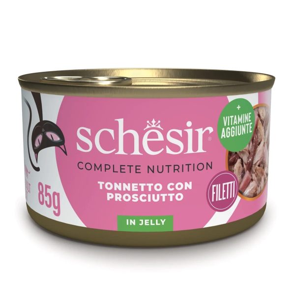 Schesir cat tuna with ham 85g, konservi kaķiem