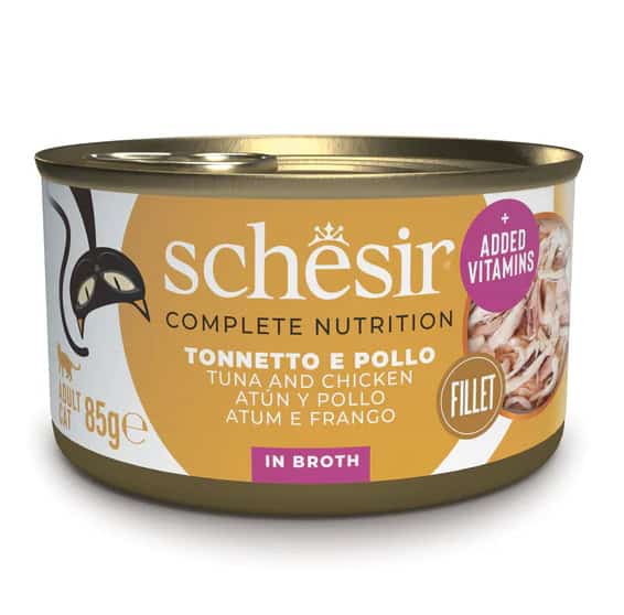 Attēls: Schesir cat tuna & chicken 85g, konservi kaķiem