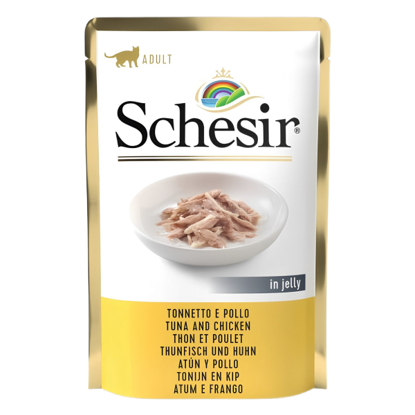 Schesir cat Tuna&Chicken 85g, konservi kaķiem