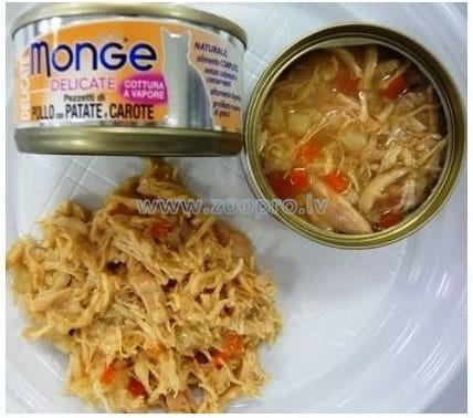 Attēls: Monge Delicate, Cālis ar burkāniem un kartupeļiem 80g