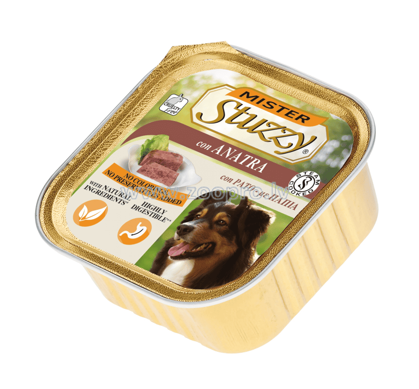 Attēls: Mister Stuzzy duck, pīles gaļas Konservi suņiem150g