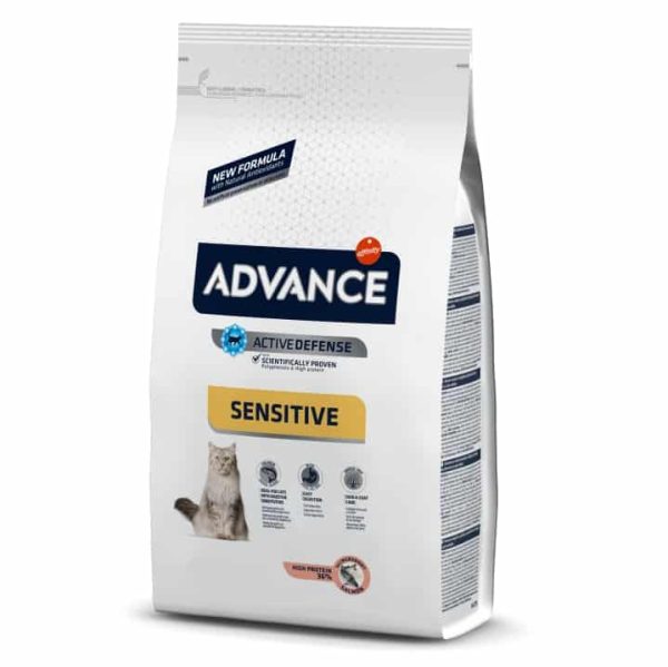Advance Cat adult Sensitive Salmon 10kg, Sausā Barība Kaķiem
