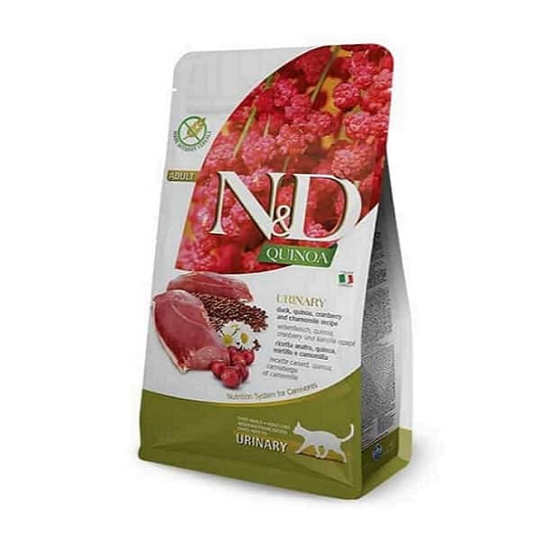 Attēls: Farmina N&D Cat quinoa, duck Urinary, Pīle, kvinoja, dzērvenes, sausā barība kaķiem, Sveramā