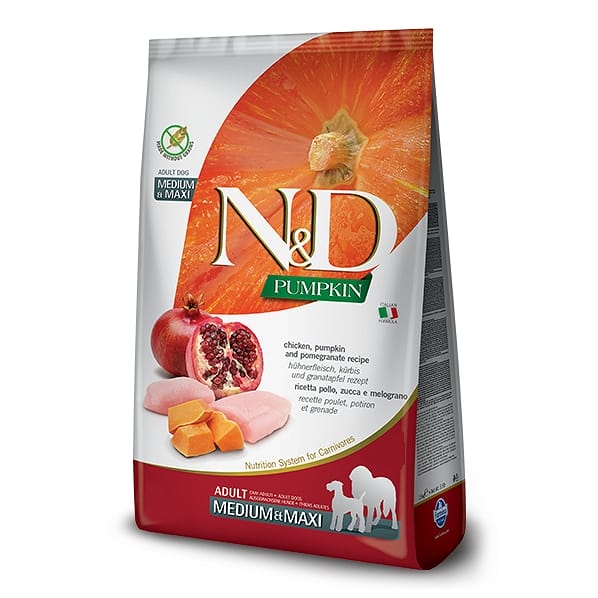 Attēls: Farmina N&D Dog, Pumpkin, Chicken&Pomegranate 12kg