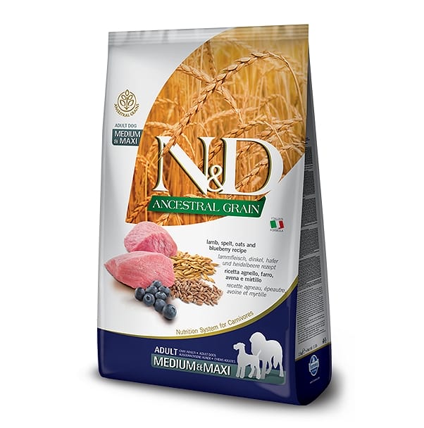 Attēls: Farmina N&D Dog, Lamb&Blueberry Medium/Maxi 12kg