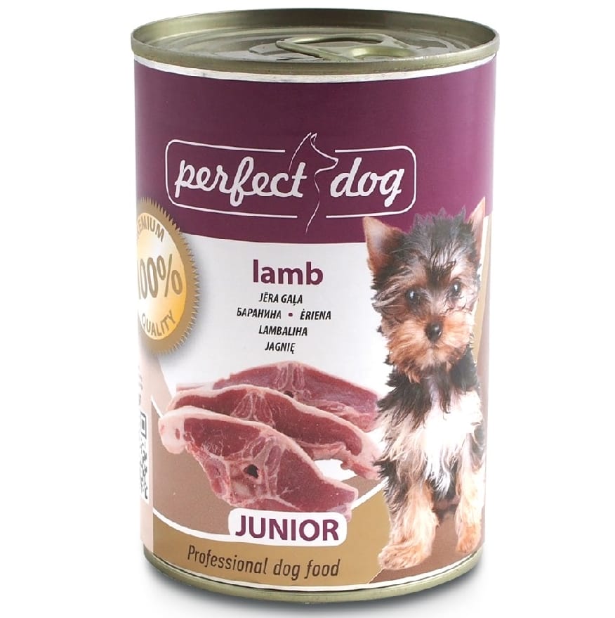 Attēls: Perfect Dog Junior, Konservi Ar jēra gaļu Kucēniem 400g