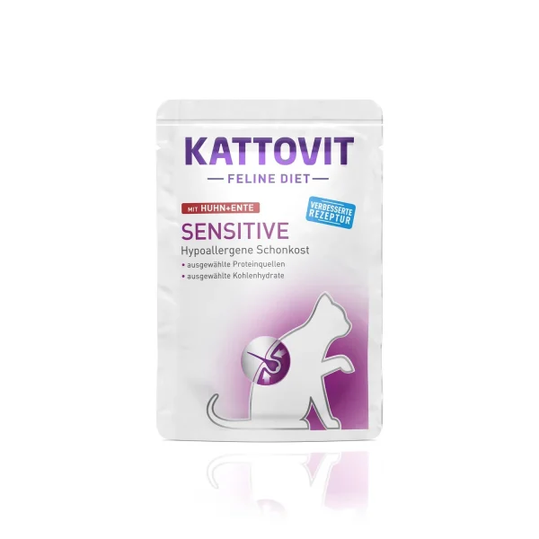 Kattovit Sensitive Huhn+Ente, ar vistas un pīles gaļu 85g