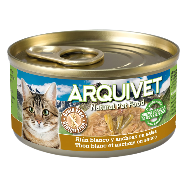 Arquivet Cat, Baltais Tuncis Ar anšoviem Mērcē 80g