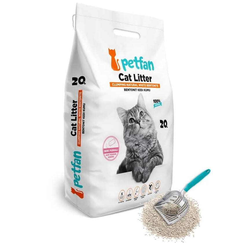 Attēls: Petfan Baby Powder, Cementējošās Smiltis Ar bērnu pūderi 20L(16.8kg)