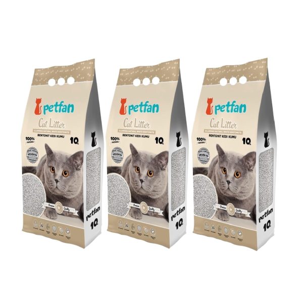Petfan Natural, Cementējošās Smiltis Bez Aromāta 10Lx3(25.5kg)