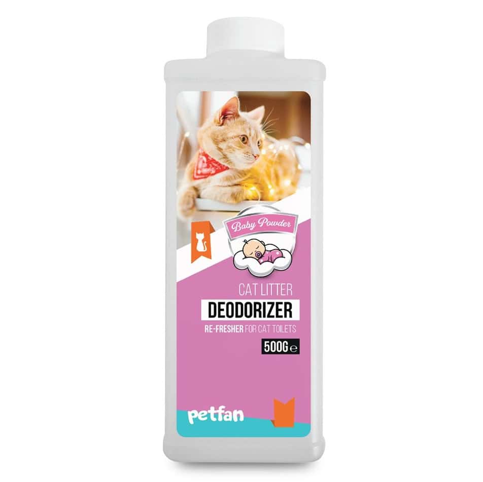 Attēls: Petfan Deodorizer Baby bowder, Kaķu pakaišu dezodorētājs ar bērnu pūderi 500gr