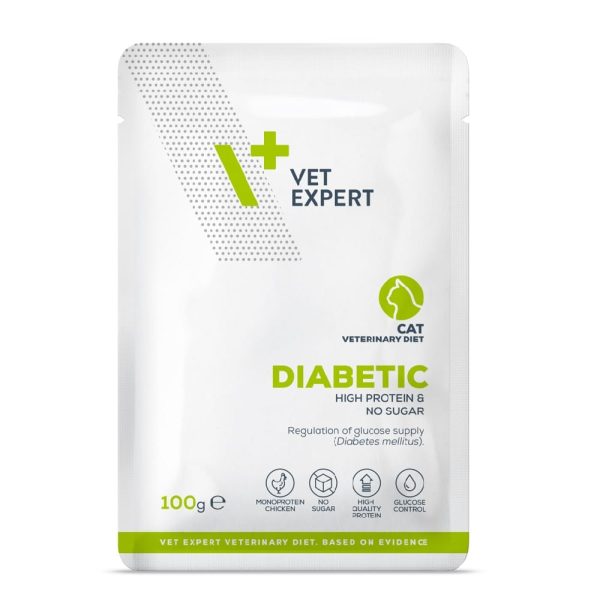 VetExpert VD Diabetic 100g, konservi kaķiem