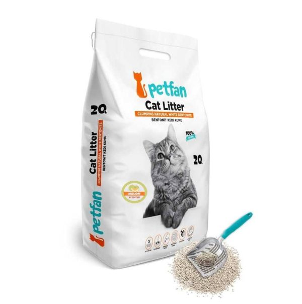 Petfan Melon, cementējošās smiltis ar melones aromātu 20L(16.8kg)