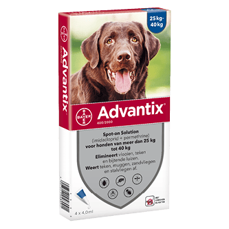 Attēls: Advantix šķīdums (pipetes) pret blusām, ērcēm un odiem suņiem 25-40kg