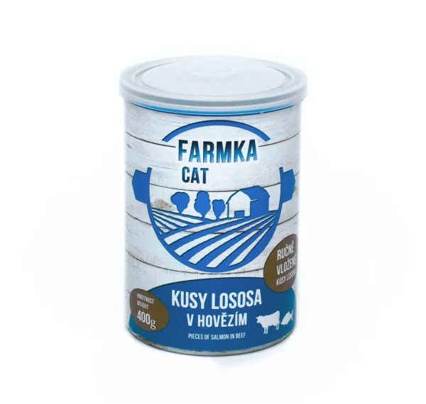 FARMKA CAT with salmon 400g konservi kaķiem ar lasi