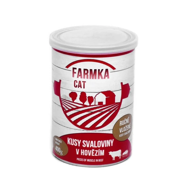 FARMKA CAT with beef 400g konservi kaķiem ar liellopu