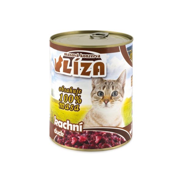 LIZA duck 800g konservi kaķiem ar pīles gaļu
