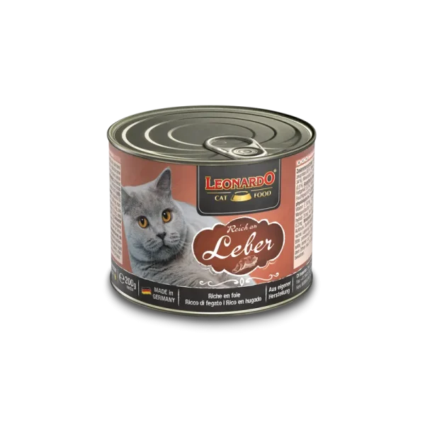 Leonardo liver, ar aknām 200g konservi kaķiem