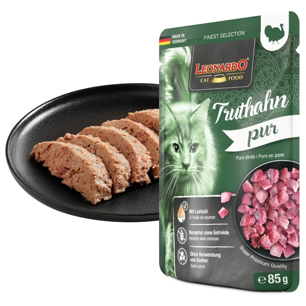 Leonardo Pure Turkey 85g konservi kaķiem